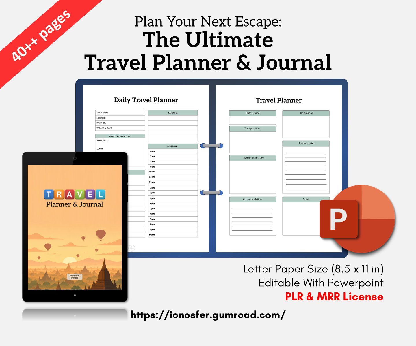 download travel planner template gumroad